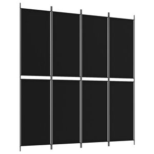 vidaXL 4-Panel Room Divider Black 78.7"x86.6" Fabric