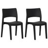vidaXL Garden Chair Set of 2 Anthracite Polypropylene Stackable