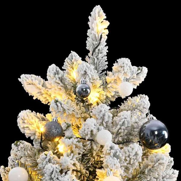 vidaXL Faux Hinged Christmas Tree Green and white