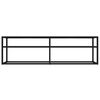 vidaXL TV Cabinet Black Tempered glass, Powder-coated steel