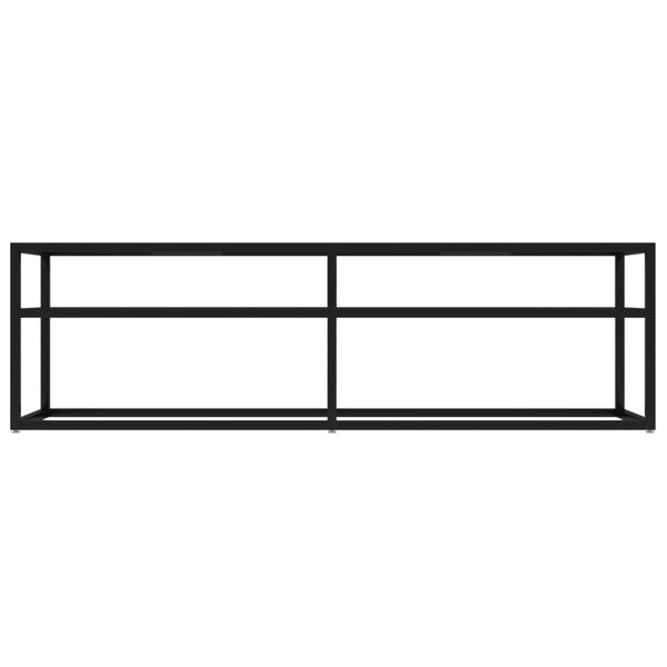 vidaXL TV Cabinet Black Tempered glass, Powder-coated steel