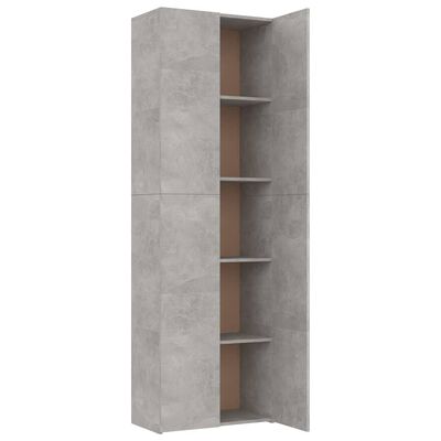 vidaXL Office Cabinet Concrete Gray 23.6"x12.6"x74.8" Engineered Wood