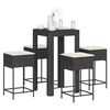 vidaXL Garden Bar Set Black, Cream White