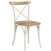 vidaXL Cross Chair Set of 6 White Solid mango wood, steel
