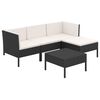 vidaXL Garden Lounge Set Black, Cream White