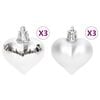 vidaXL Christmas Bauble Set Silver and white Plastic Multiple sizes
