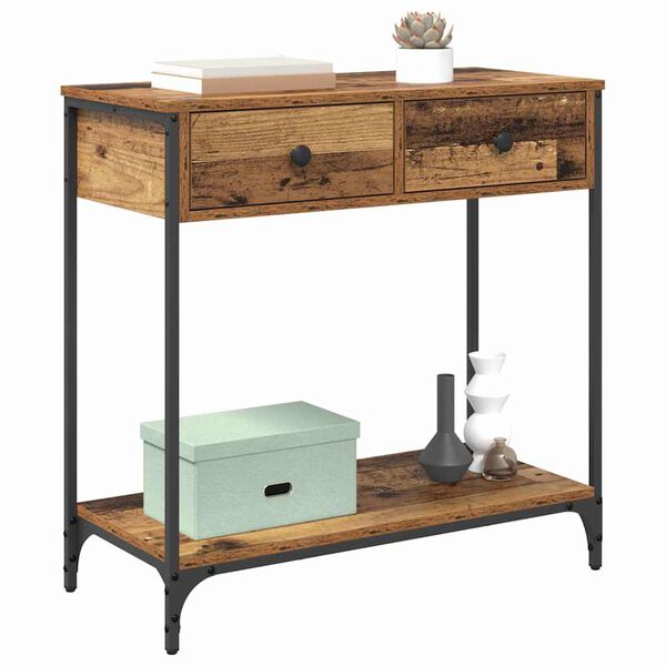 vidaXL Console Table Old Wood 29.53 x 13.58 x 29.53 in Engineered Wood