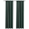 vidaXL Linen-Look Blackout Curtains with Hooks 2 pcs Green 55.1x88.6"