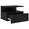 vidaXL Floating Nightstand Black Oak 15.75 x 12.20 x 10.63 in
