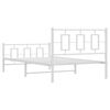 vidaXL Bed Frame White Powder-Coated Steel Twin Bed Frame Rectangular