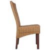 vidaXL Dining Chair Set of 4 Brown Solid mango wood and real rattan
