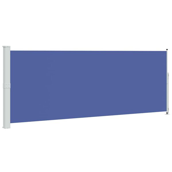 vidaXL Side Awning Blue and Grey Polyester with PU coating 70.9x196.9 in