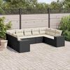 vidaXL Garden Sofa Set Black and Cream White