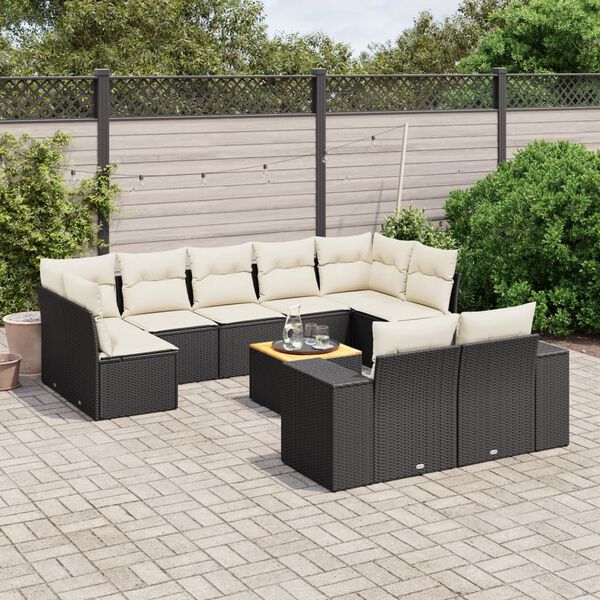 vidaXL Garden Sofa Set Black Poly Rattan Large Modular Garden Sofa Set