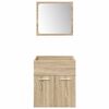 vidaXL Bathroom Furniture Set Sonoma oak, White Engineered wood, Ceramic