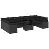 vidaXL Garden Sofa Set Black PE Rattan Large Modular Garden Sofa Set