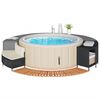 vidaXL Hot Tub Surround Set of 2 Black PE Rattan Medium