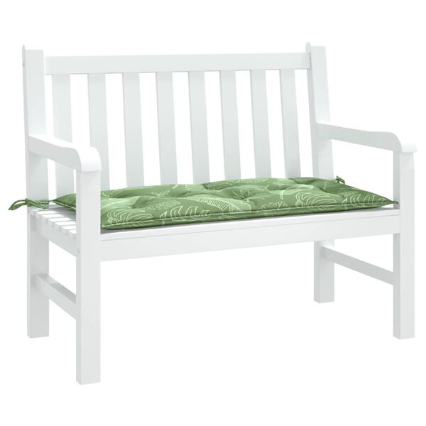 vidaXL Patio Bench Cushion Leaf Pattern 43.3x19.7x2.8" Fabric