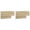 vidaXL Wall-mounted Bedside Cabinet Set of 2 Sonoma Oak Engineered Wood