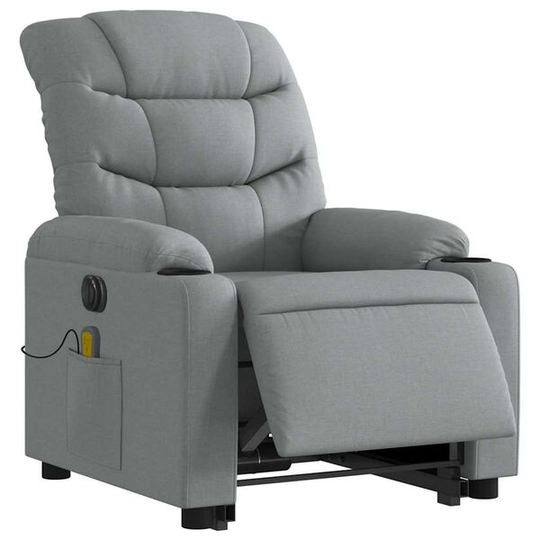 vidaXL Electric Stand Up Massage Recliner Chair Light Grey