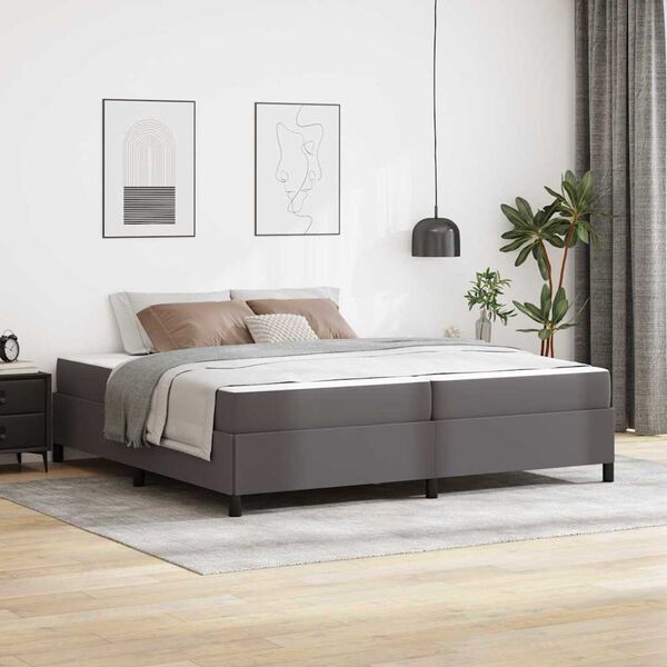 vidaXL Bed Frame with Mattress Grey 78.74 x 78.74 in Fabric