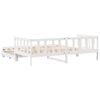 vidaXL Daybed With Trundle White Solid pine wood 31.5 x 79 in