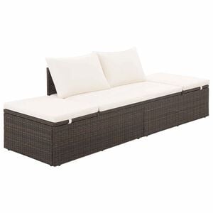 vidaXL Outdoor Lounge Bed Brown and cream white