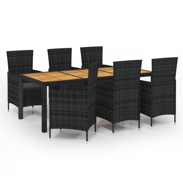 vidaXL Outdoor Dining Set Black