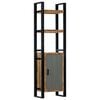 vidaXL Bookshelf Brown and black Solid Mango Wood and Powder-Coated Iron