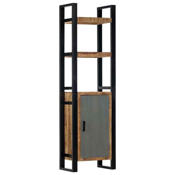 vidaXL Bookshelf Brown and black Solid Mango Wood and Powder-Coated Iron