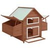 vidaXL Chicken Coop Mocha and White Solid Firwood and MDF roof