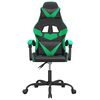 vidaXL Gaming Chair Black and Green Faux Leather