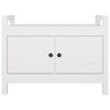 vidaXL Hall Bench White Solid Pine Wood Medium Hall Bench Rectangular