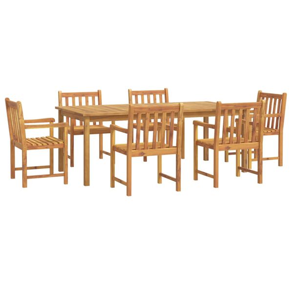 vidaXL Garden Dining Set Natural Brown Solid Acacia Wood Large Stackable