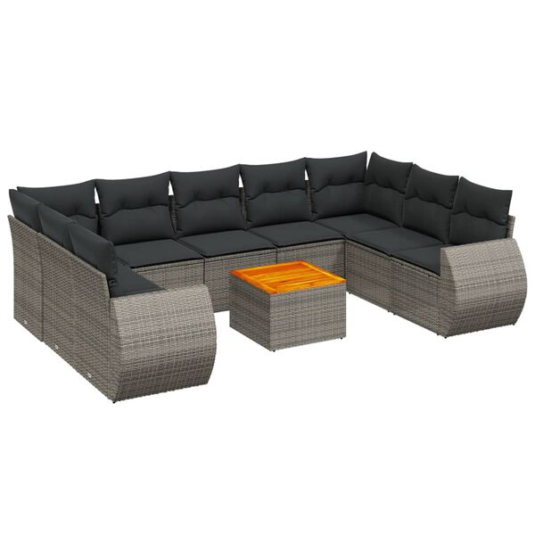 vidaXL Garden Sofa Set Grey