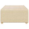vidaXL Bed Frame Cream 100% Polyester, Plywood, Engineered Wood Twin