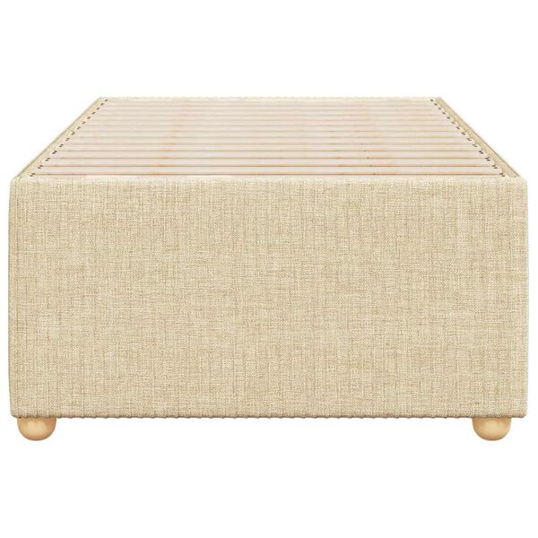 vidaXL Bed Frame Cream 100% Polyester, Plywood, Engineered Wood Twin