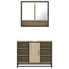 vidaXL Bathroom Furniture Set Sonoma Oak Engineered Wood, Metal, Glass