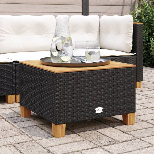 vidaXL Garden Table Black and brown