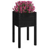 vidaXL Garden Planter Set of 2 Black Solid pinewood 27.6 in high