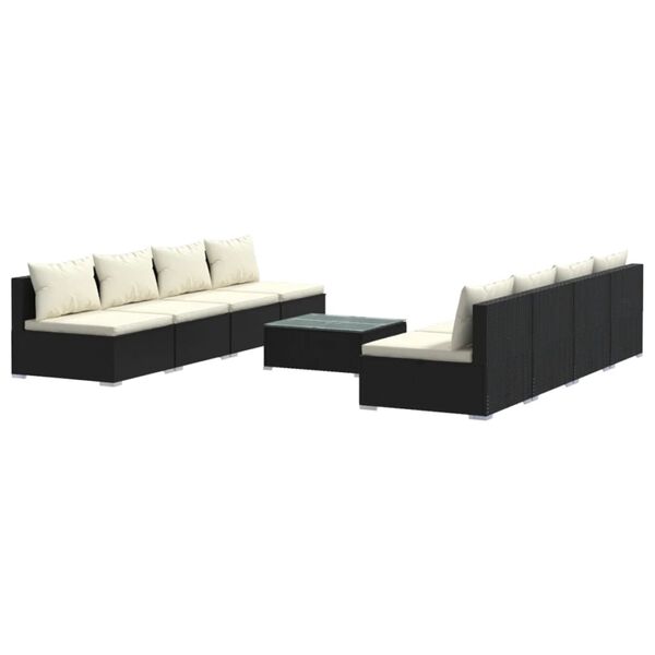 vidaXL Garden Lounge Set Black