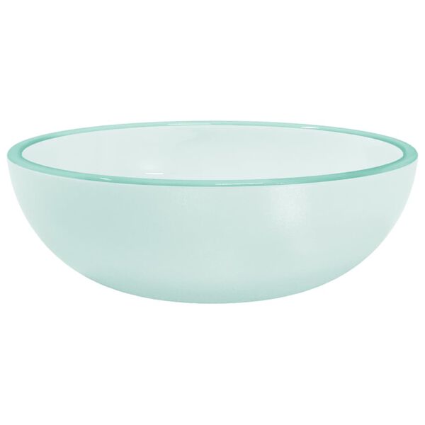 vidaXL Basin Tempered Glass 13.8x4.7" Frosted