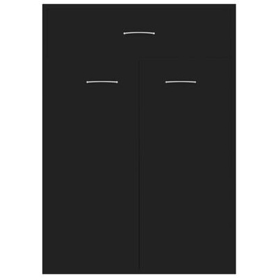 vidaXL Shoe Cabinet Black 23.6"x13.7"x33" Chipboard
