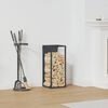 vidaXL Firewood Rack Anthracite 9.8x9.8x23.6" Cold-rolled steel