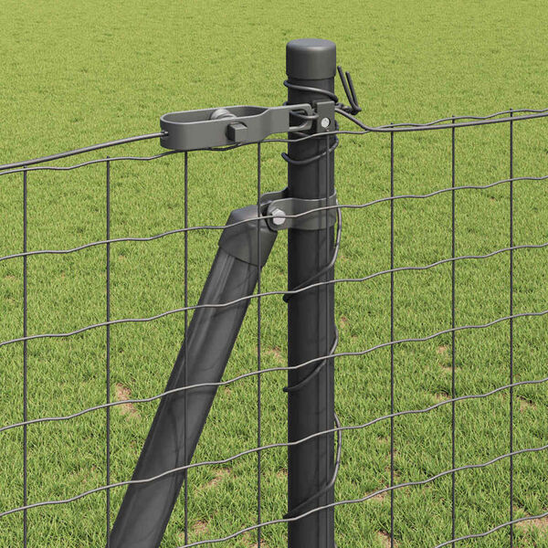 vidaXL Fence Posts Manual 7 pcs Gray &Oslash;32mm 130 cm Galvanized steel
