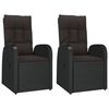 vidaXL Garden Lounge Set Black PE Rattan, Steel, Acacia Wood Medium