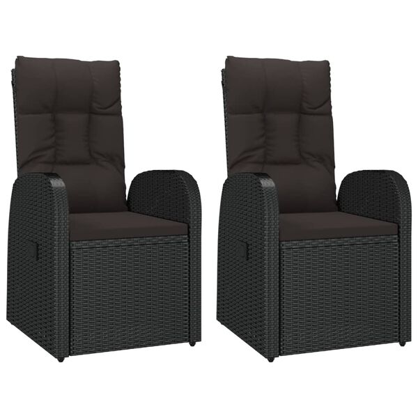 vidaXL Garden Lounge Set Black PE Rattan, Steel, Acacia Wood Medium