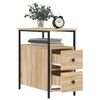 vidaXL Bedside Cabinet Set of 2 Sonoma Oak Engineered Wood, Iron
