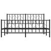 vidaXL Bed Frame Black Powder-Coated Steel Full Bed Frame Rectangular