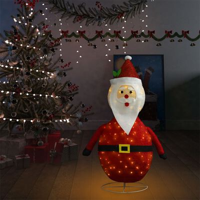 vidaXL Decorative Christmas Santa Claus Figure LED Luxury Fabric 4 ft
